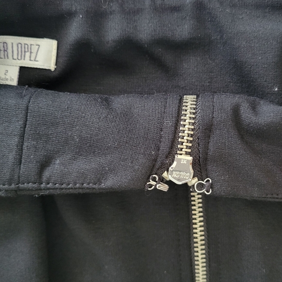 Jennifer Lopez Black Full Zip Up Front Midi Length Office Pencil Skirt - Picture 8 of 10